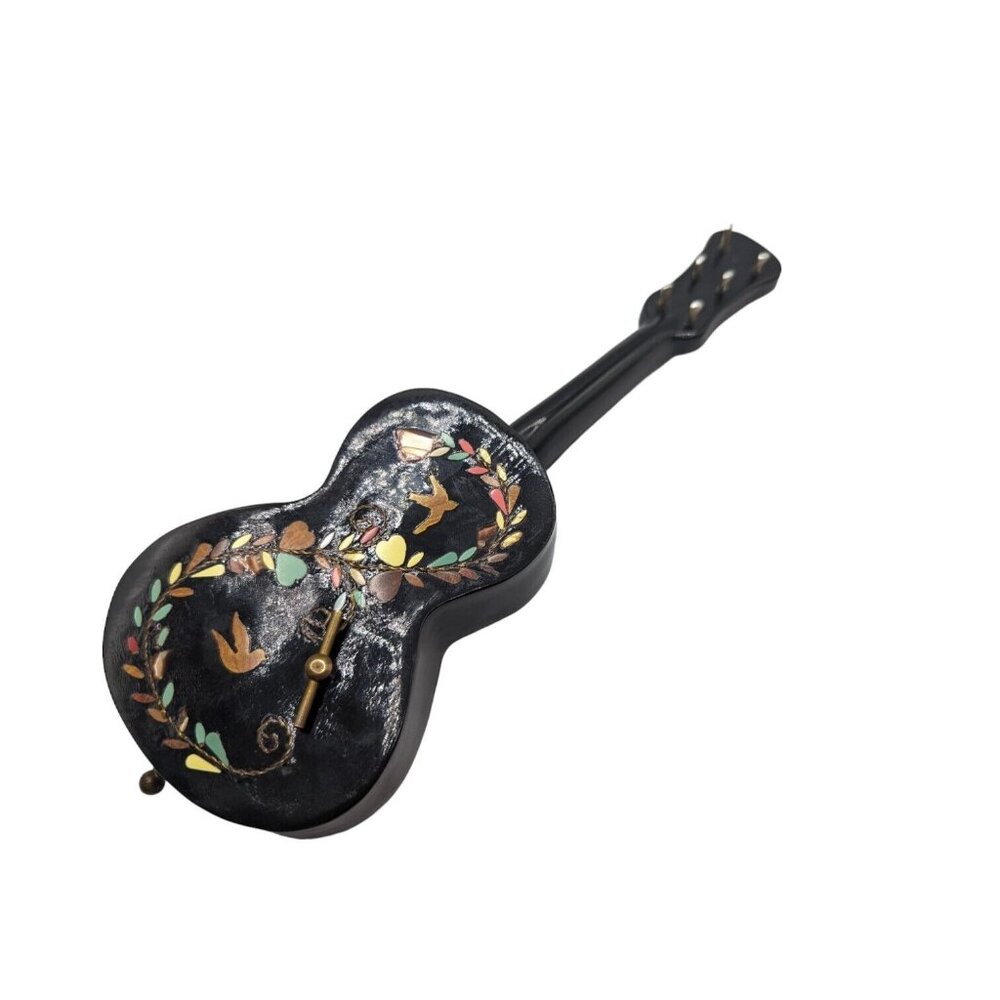 Vintage Miniature Wooden Painted Napoli Guitar Music Box Italy Made Santa Maria - Picture 14 of 14